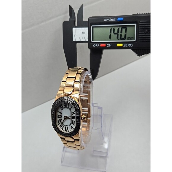 Bronzo Italia Womens Rose Gold Bracelet Watch MOP Dial Crystal Bezel New Battery - Picture 7 of 10